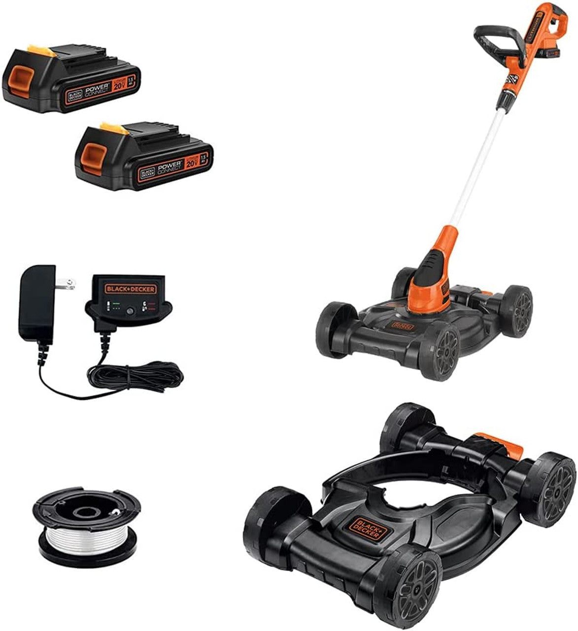 Like New - BLACK+DECKER 12" 20-V MAX Lithium-Ion Cordless 3-in-1 String Trimmer/Edger/Mower - MTC220