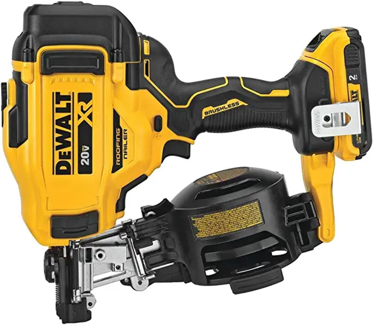 Like New - DEWALT 20-Volt MAX Lithium-Ion 15-Degree Cordless Roofing Nailer Kit - DCN45RND1