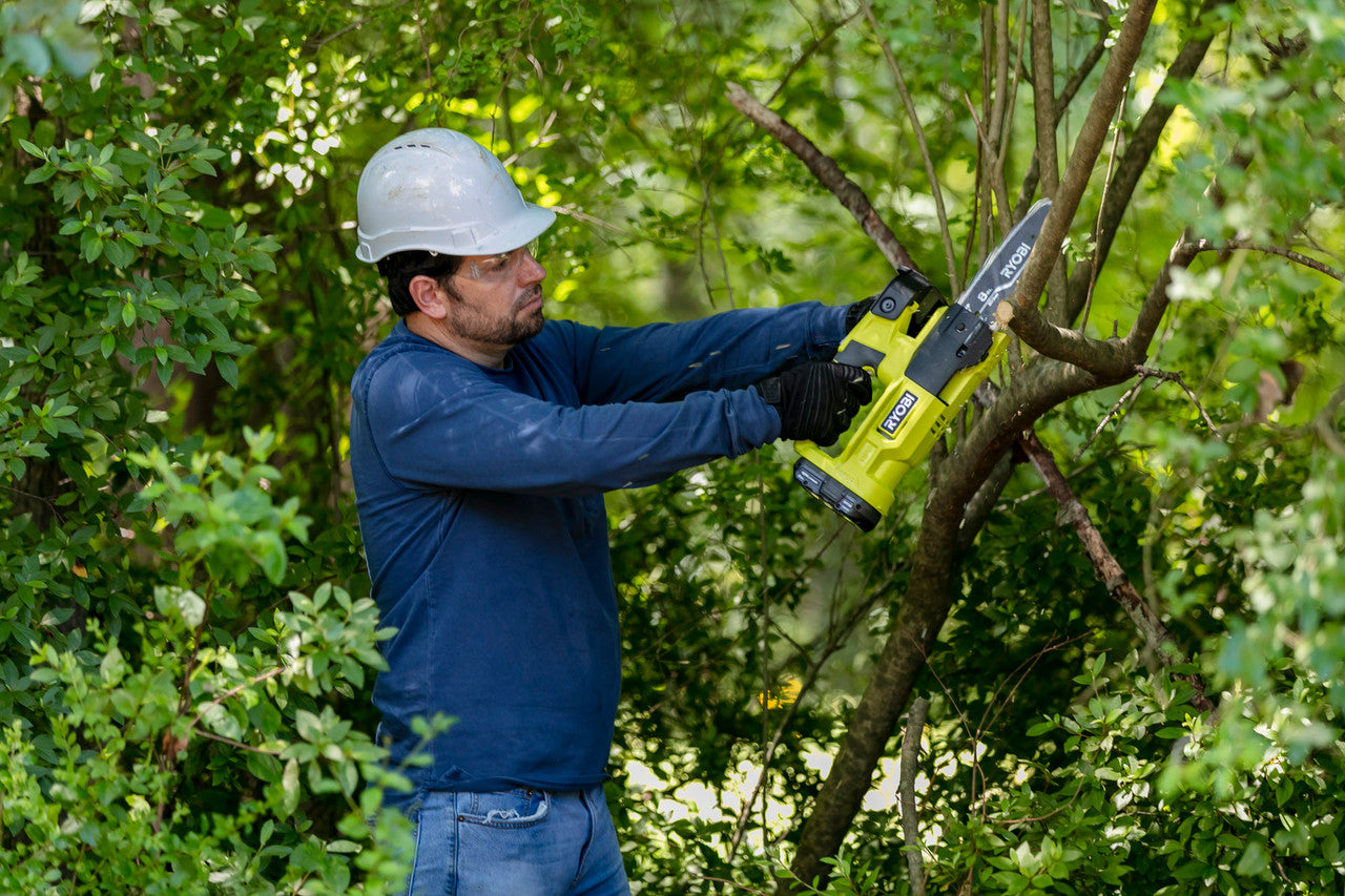 Like New - RYOBI ONE+ 18V 8 in. Cordless Battery Pole Saw and 8 in. Pruning Saw Combo Kit with 2.0 Ah Battery and Charger