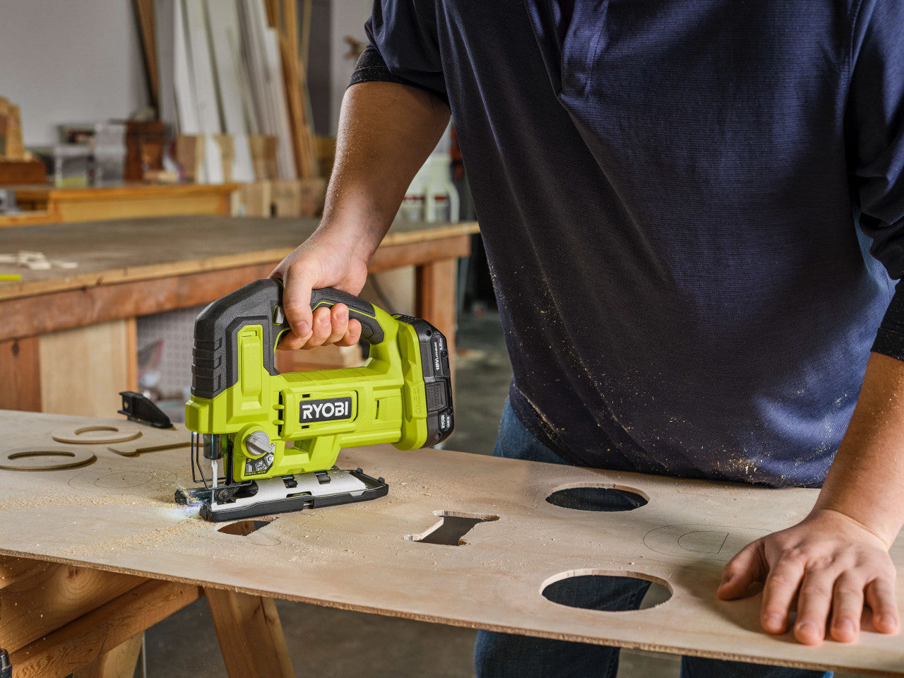 Like New - RYOBI 18V ONE+ Lithium-Ion Cordless Jig Saw (Tool-Only) PCL525B