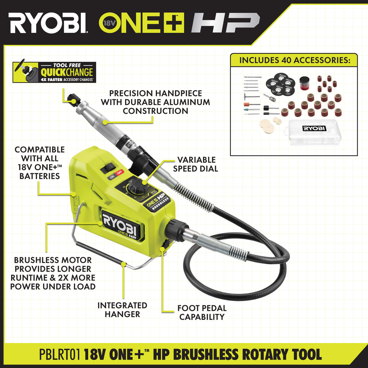Like New - RYOBI ONE+ HP 18V Brushless Cordless Rotary Tool (Tool Only)