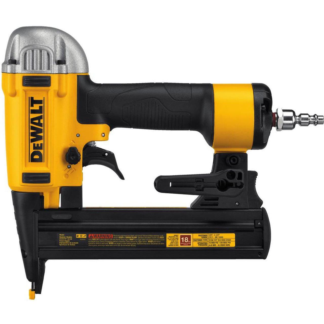 Like New - DEWALT DWFP1838 Pneumatic 18-Gauge 1/4 in. Crown Stapler