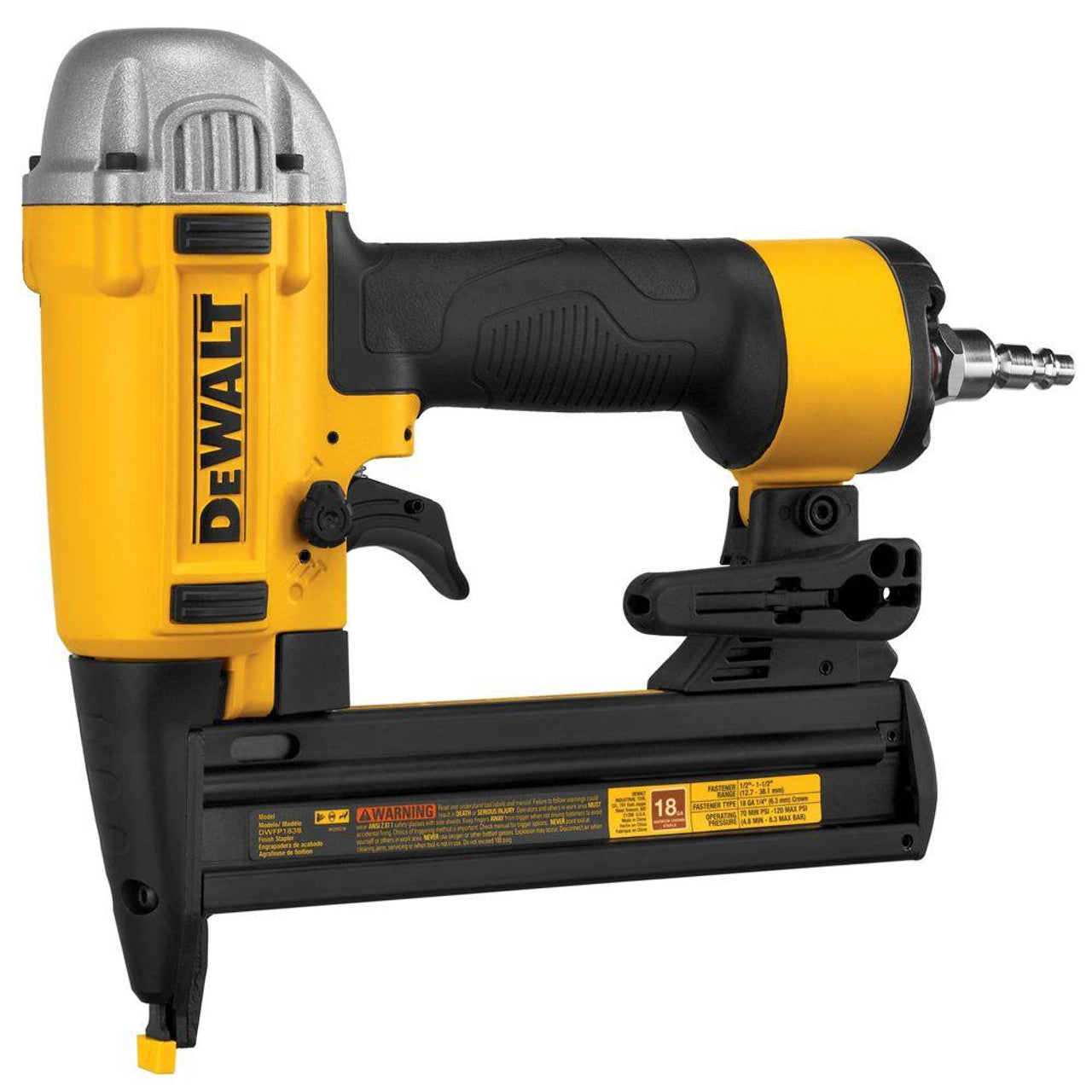 Like New - DEWALT DWFP1838 Pneumatic 18-Gauge 1/4 in. Crown Stapler