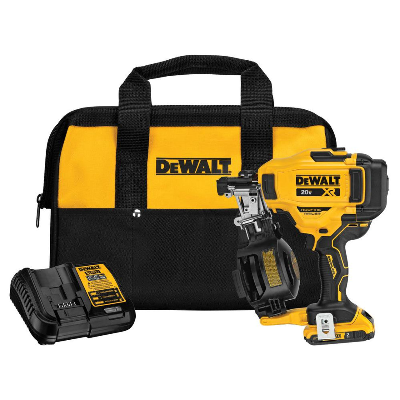 Like New - DEWALT 20-Volt MAX Lithium-Ion 15-Degree Cordless Roofing Nailer Kit - DCN45RND1