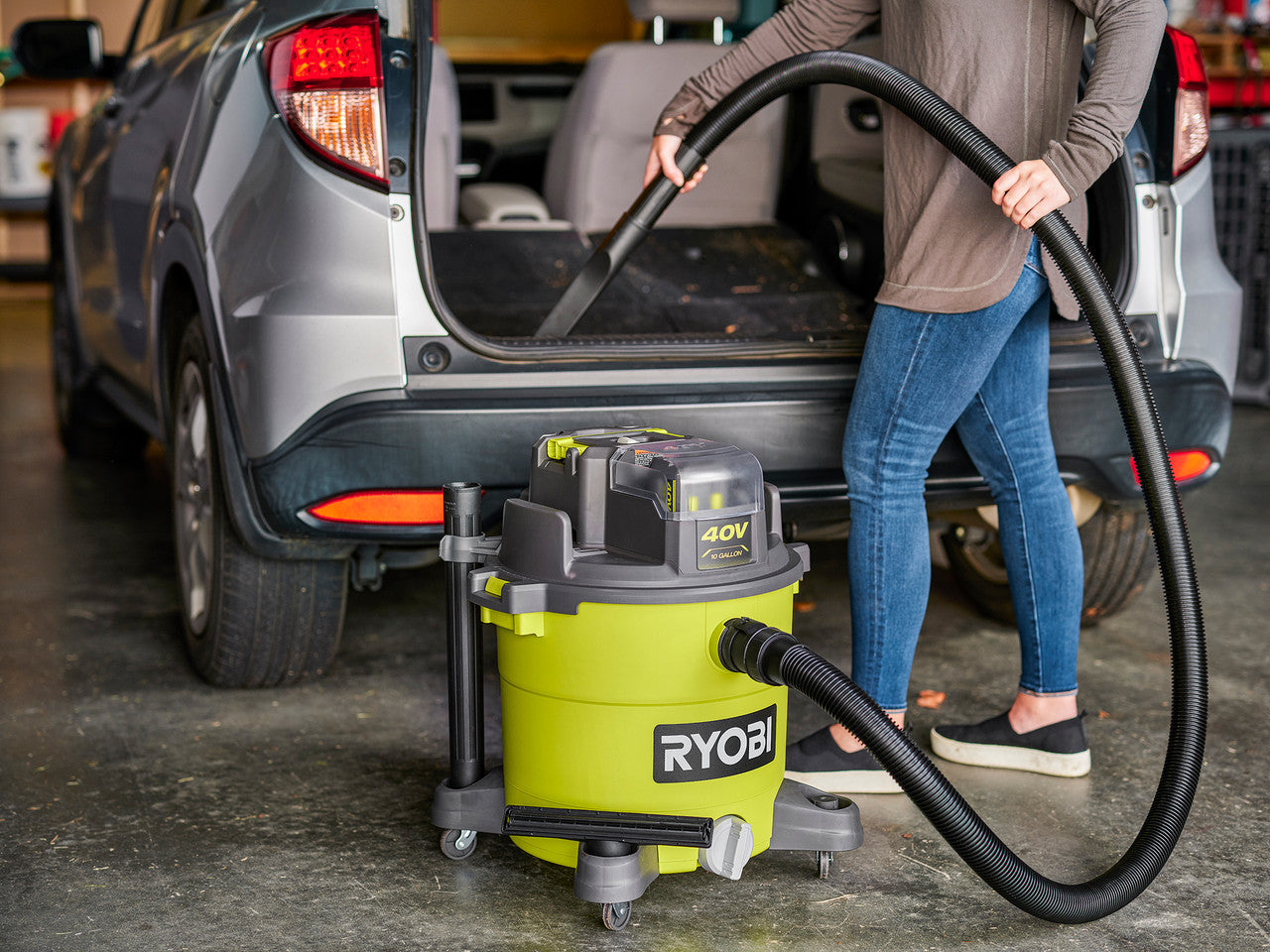Like New - RYOBI 40V 10 Gal. Cordless Wet/Dry Vacuum (Tool Only), Greens