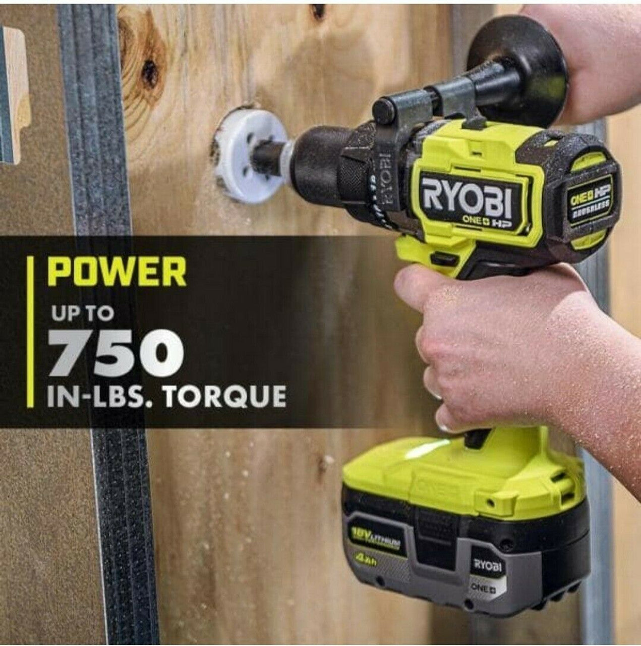 Like New - RYOBI ONE+ HP 18V Brushless Cordless 1/2 in. Hammer Drill (Tool Only)