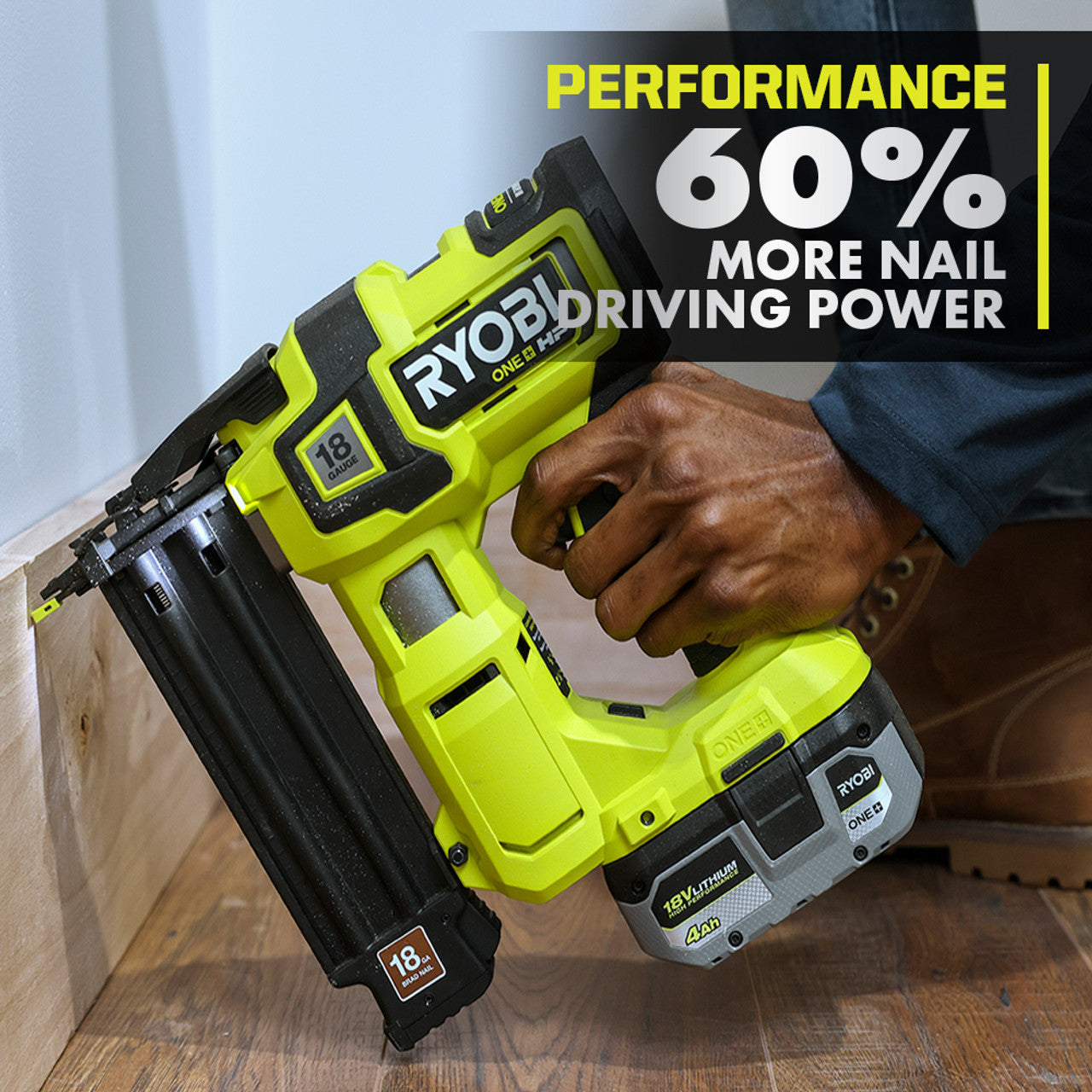 Like New -  RYOBI ONE+ HP 18V 18-Gauge Brushless Cordless AirStrike Brad Nailer (Tool Only)