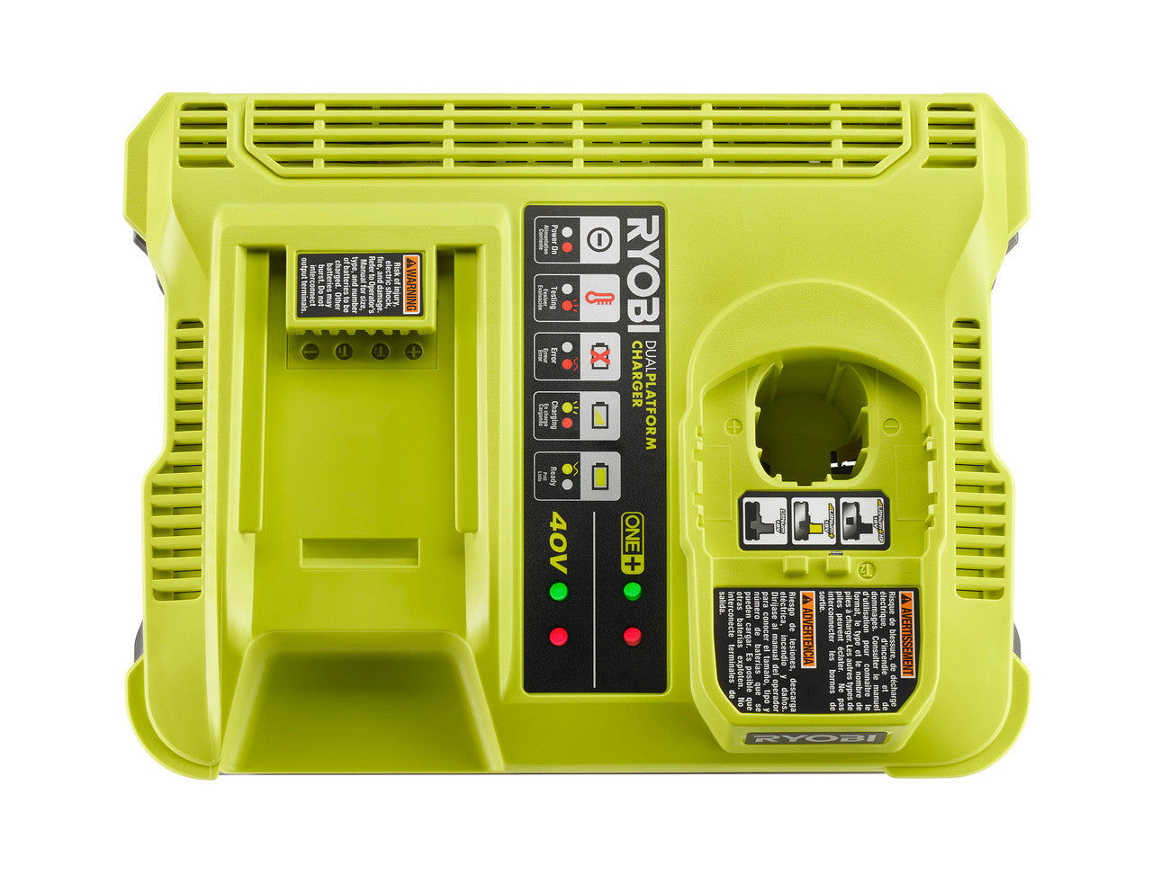 Like New -  RYOBI ONE+ Lithium-Ion Dual Platform Charger for 18-V ONE+ and 40-Volt Batteries