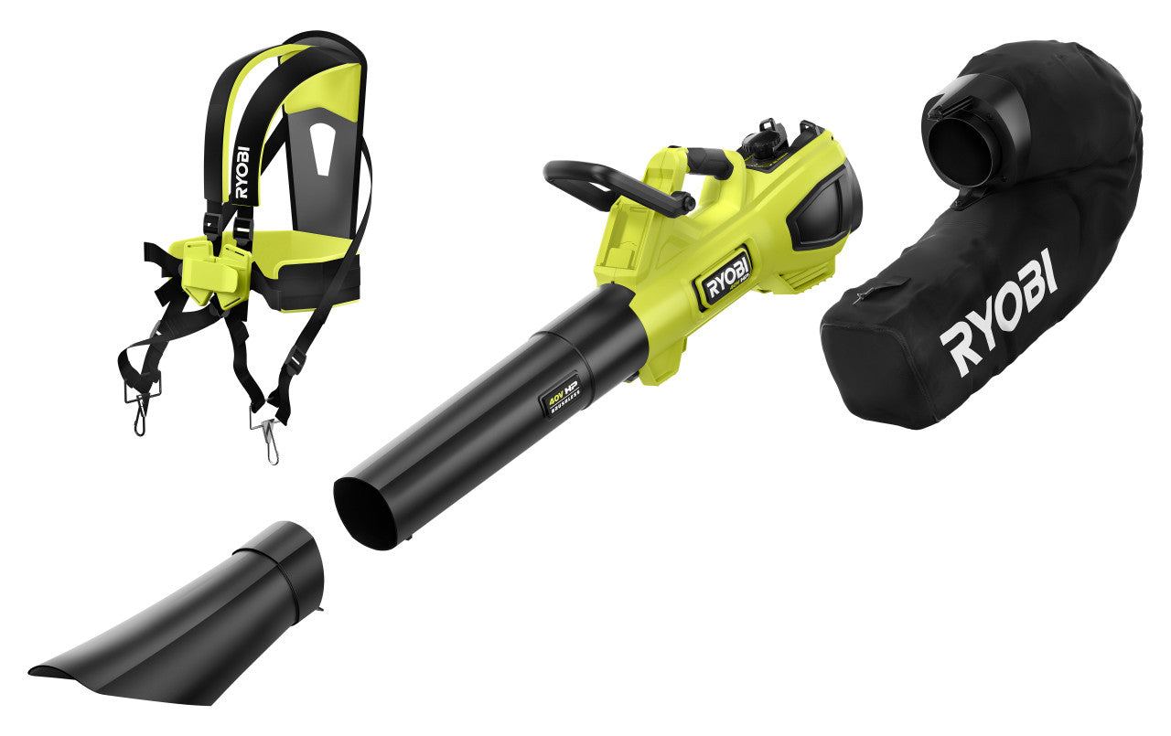Like New -  RYOBI 40V HP Brushless 600 CFM Cordless Leaf Blower/Mulcher/Vacuum with (2) 4.0 Ah Batteries and Charger