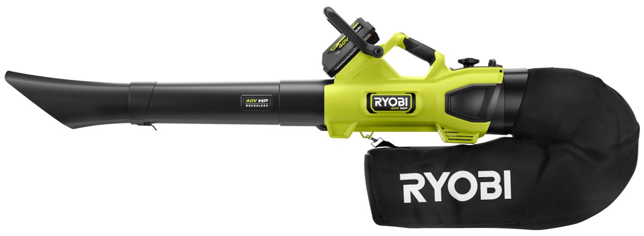 Like New -  RYOBI 40V HP Brushless 600 CFM Cordless Leaf Blower/Mulcher/Vacuum with (2) 4.0 Ah Batteries and Charger