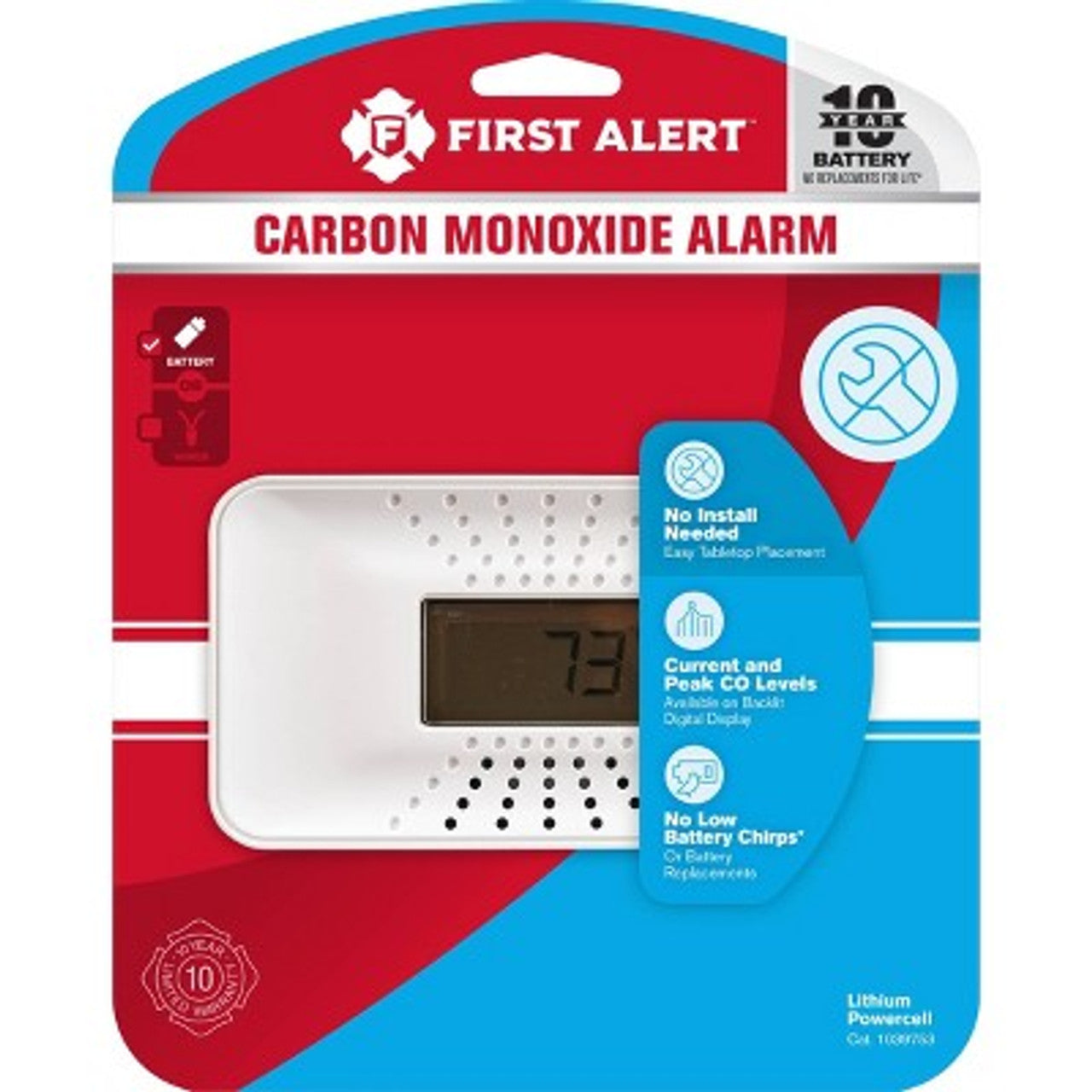 Open Box First Alert CO710 Carbon Monoxide Detector with Digital Temperature Display