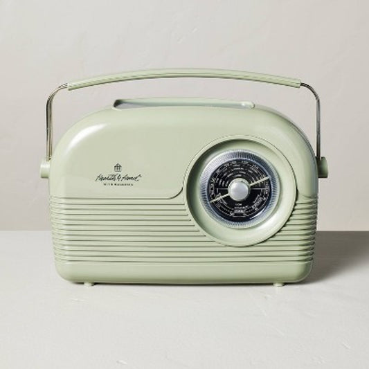 Open Box Portable AM/FM Bluetooth Radio Light Green - Hearth & Hand with Magnolia