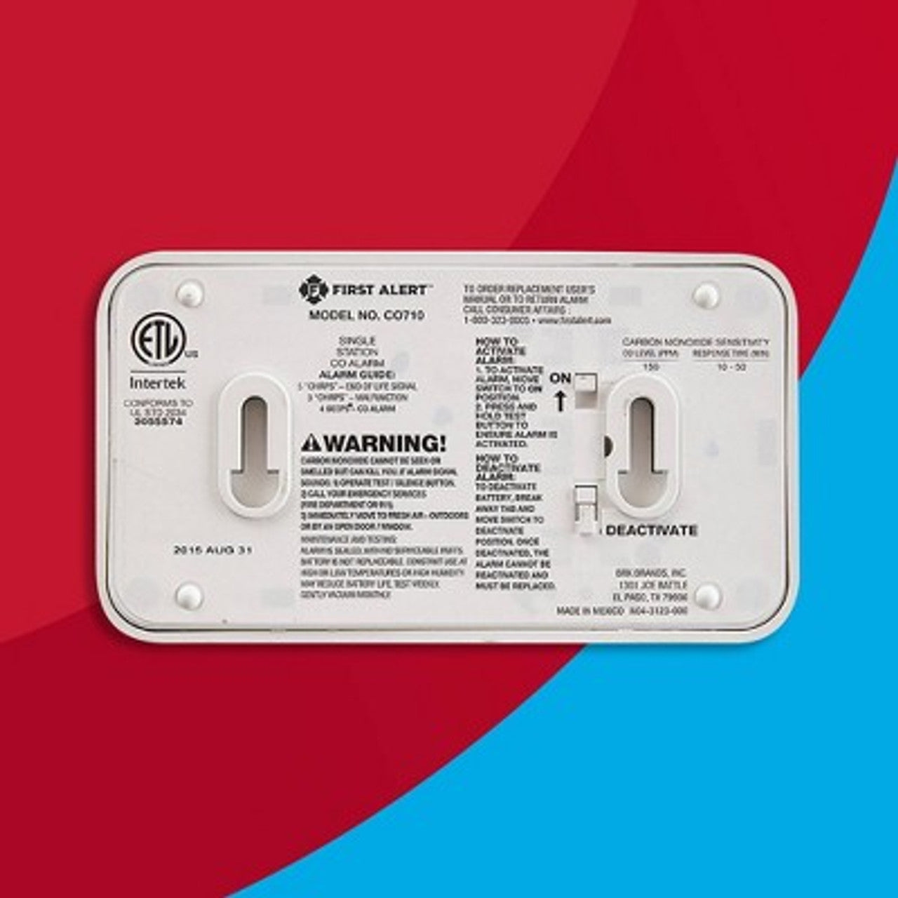 Open Box First Alert CO710 Carbon Monoxide Detector with Digital Temperature Display