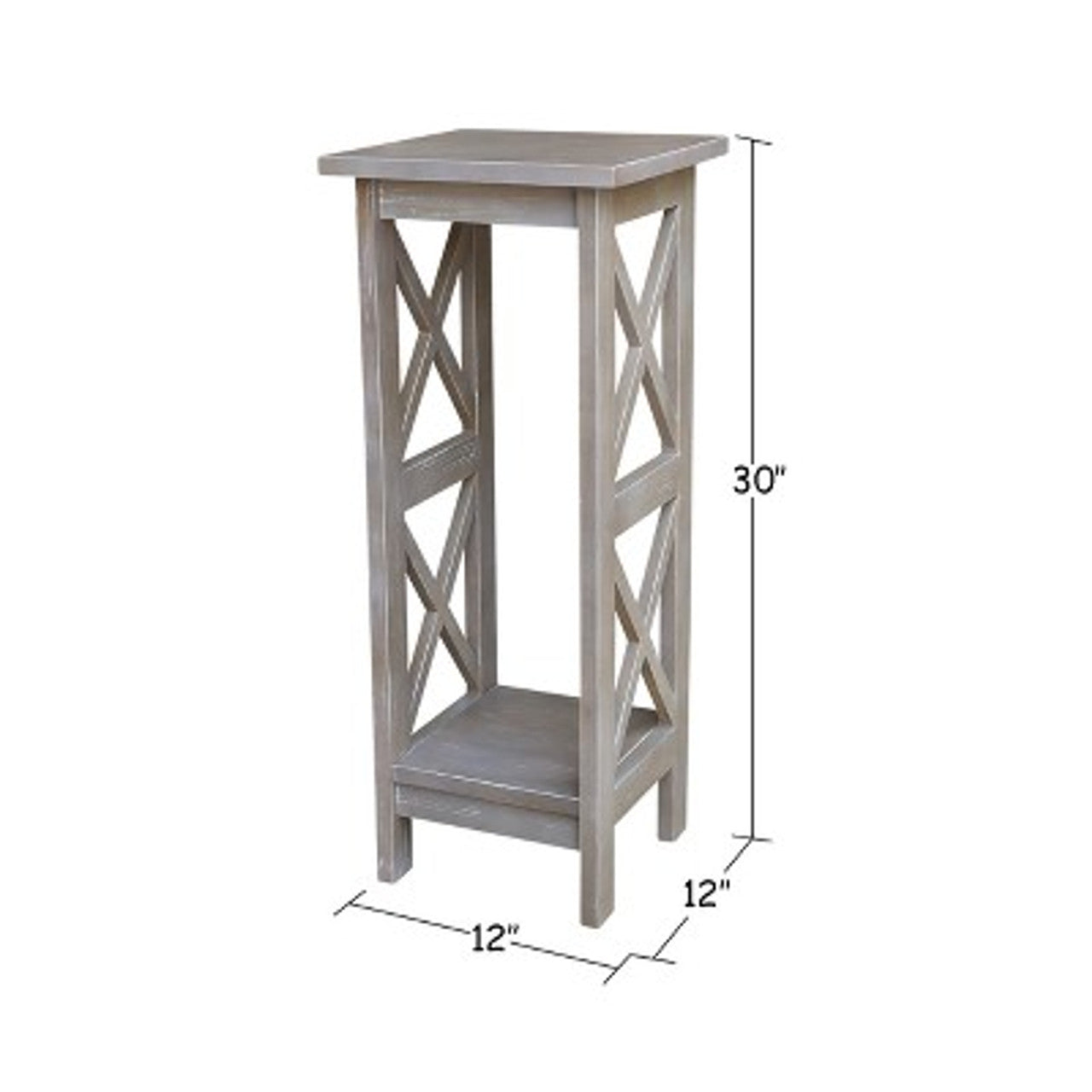 Open Box Solid Wood 30 " X Sided Plant Stand Washed Gray Taupe - International Concepts