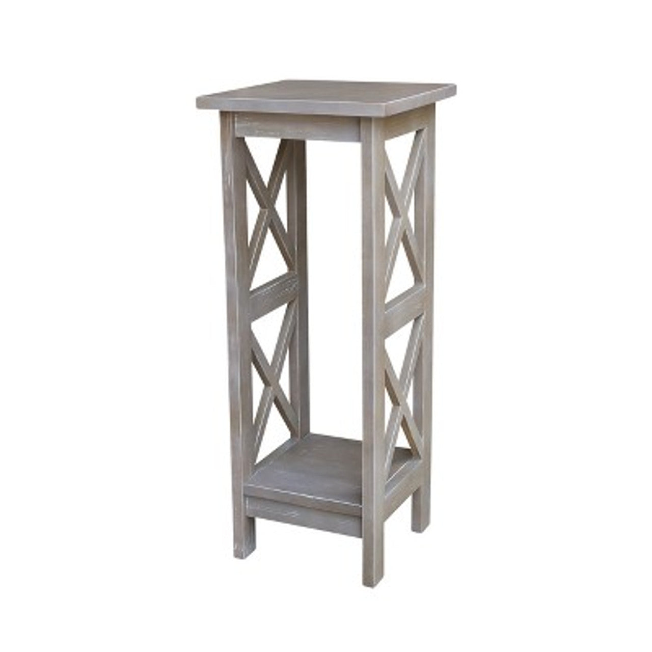 Open Box Solid Wood 30 " X Sided Plant Stand Washed Gray Taupe - International Concepts