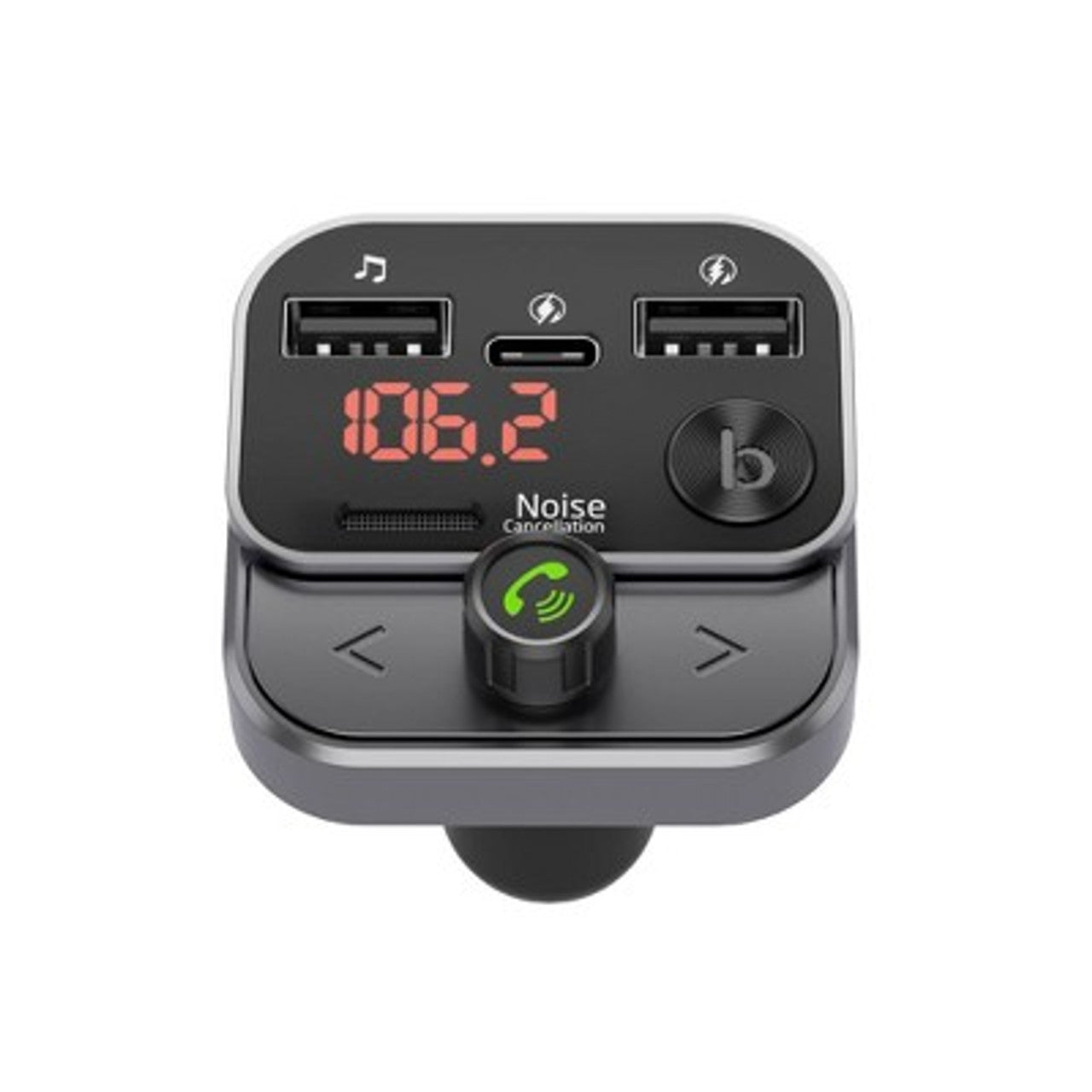 Open Box Just Wireless Bluetooth FM Transmitter with USB-C and USB-A Charging Port - Black