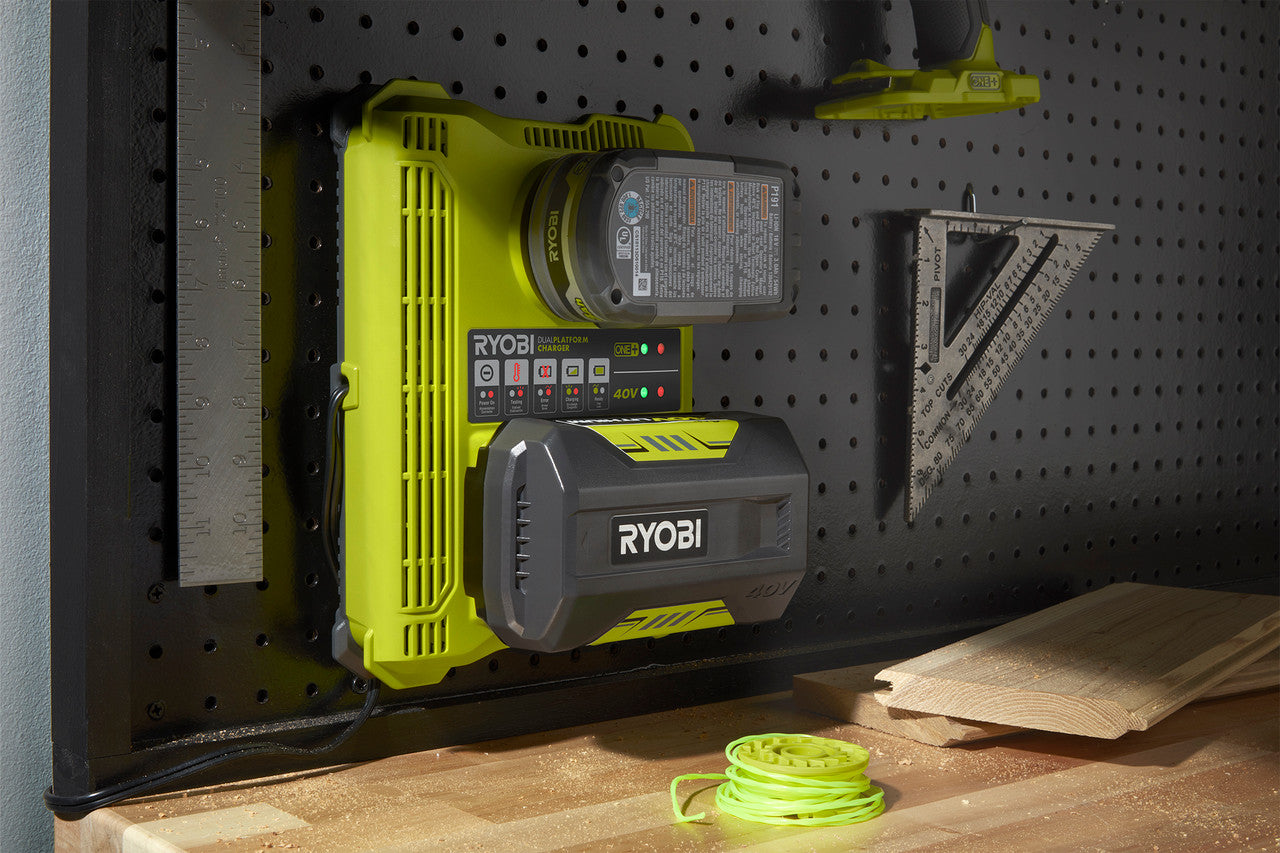 Like New -  RYOBI ONE+ Lithium-Ion Dual Platform Charger for 18-V ONE+ and 40-Volt Batteries