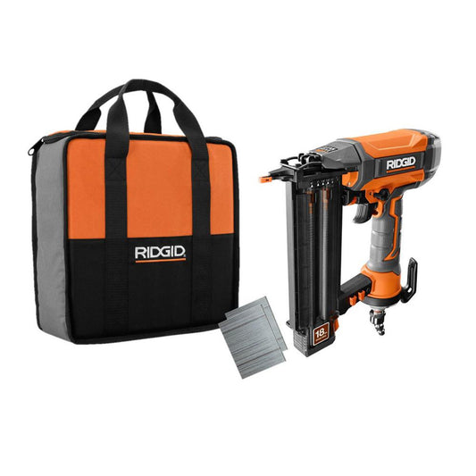 Like New -  RIDGID R213BNF 18-Gauge 2-1/8" Brad Nailer with CLEAN DRIVE Technology, Tool Bag