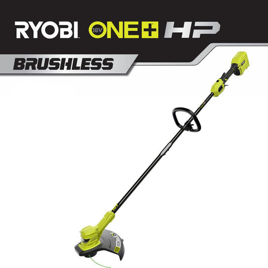 Like New -  RYOBI ONE+ HP 18V Brushless Lithium-Ion Cordless Battery String Trimmer (Tool-On